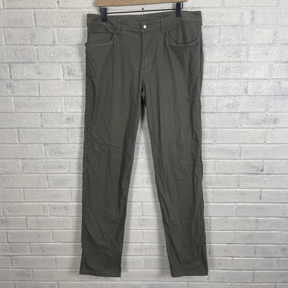 lululemon athletica Other - Lululemon ABC Classic Pants Mens Size 33 Army Green Warpstreme 5 Pocket Casual